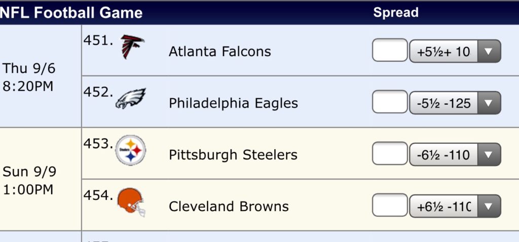 nfl spread