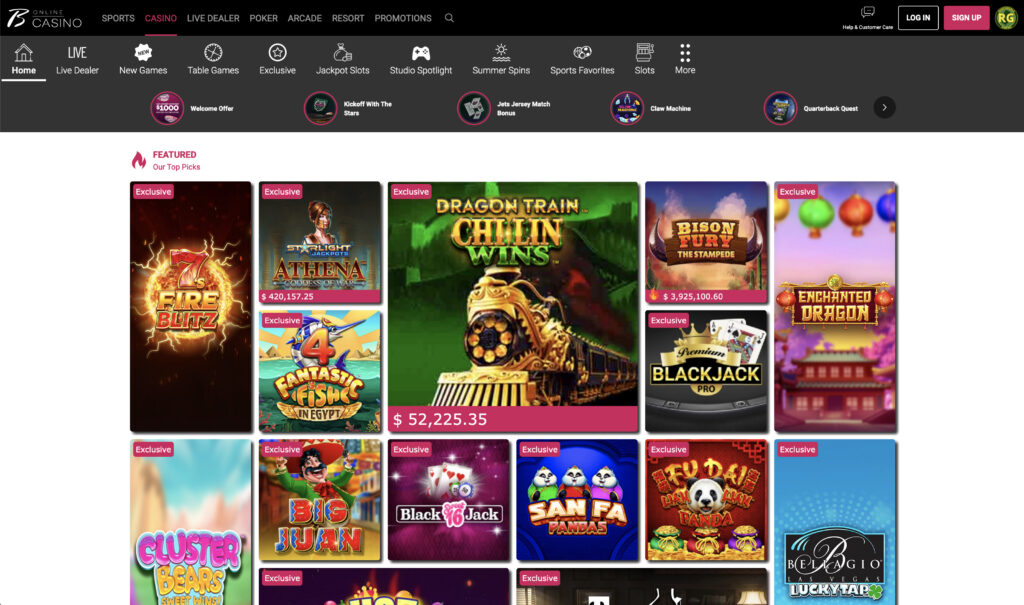 Borgata Online Casino Homepage