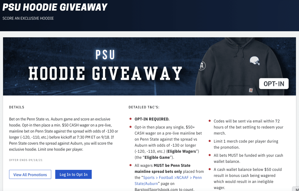 barstool sportsbook penn state hoodie