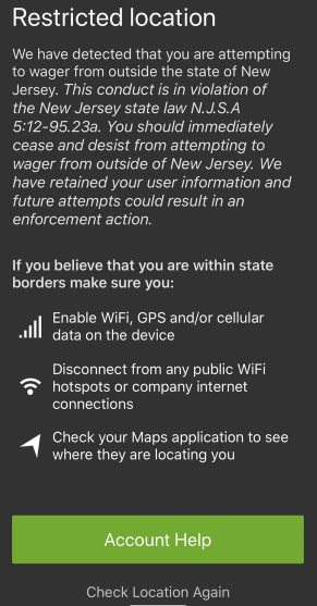 draftkings sportsbook restricted location