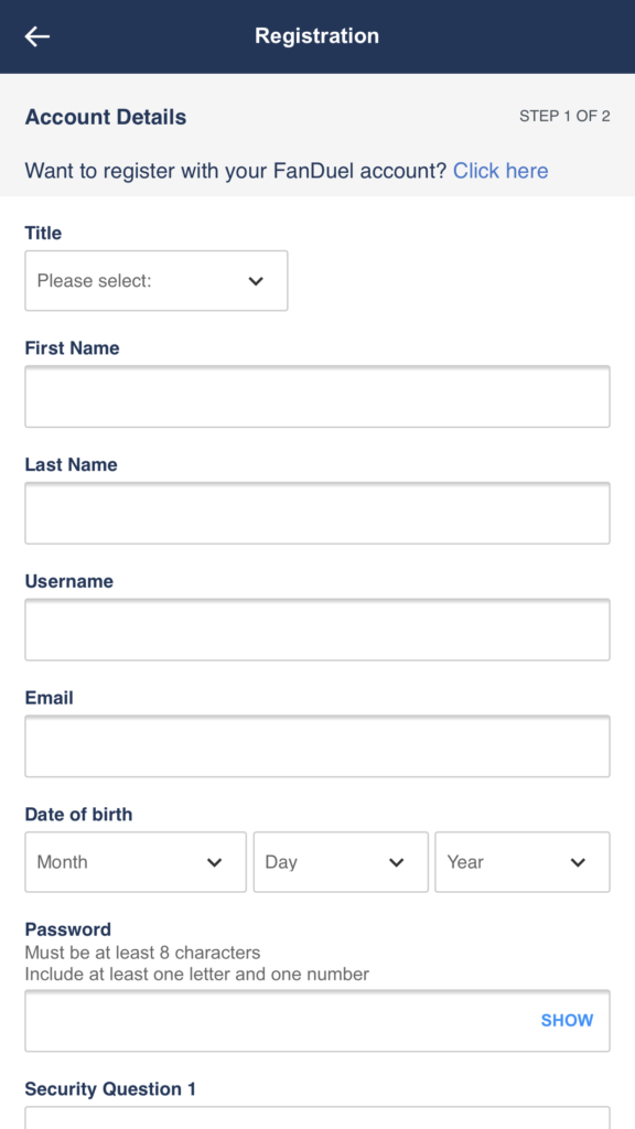 fanduel sportsbook sign up